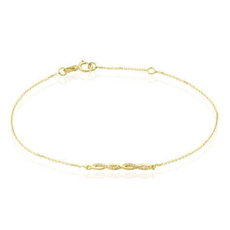 Bracelet Carolyne Or Jaune Oxyde De Zirconium - Bracelets Anneaux Entrelaces Femme | Marc Orian