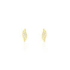 Boucles D'oreilles Puces Caline Or Jaune Diamant - Clous d'oreilles Femme | Marc Orian