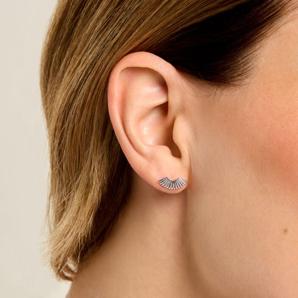 Boucles D'Oreilles Puces Cornelie Argent Blanc - Puces Femme | Marc Orian