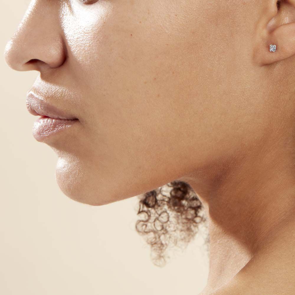 Boucles D'oreilles Puces Doreen Carre Or Blanc Oxyde De Zirconium - Puces Femme | Marc Orian