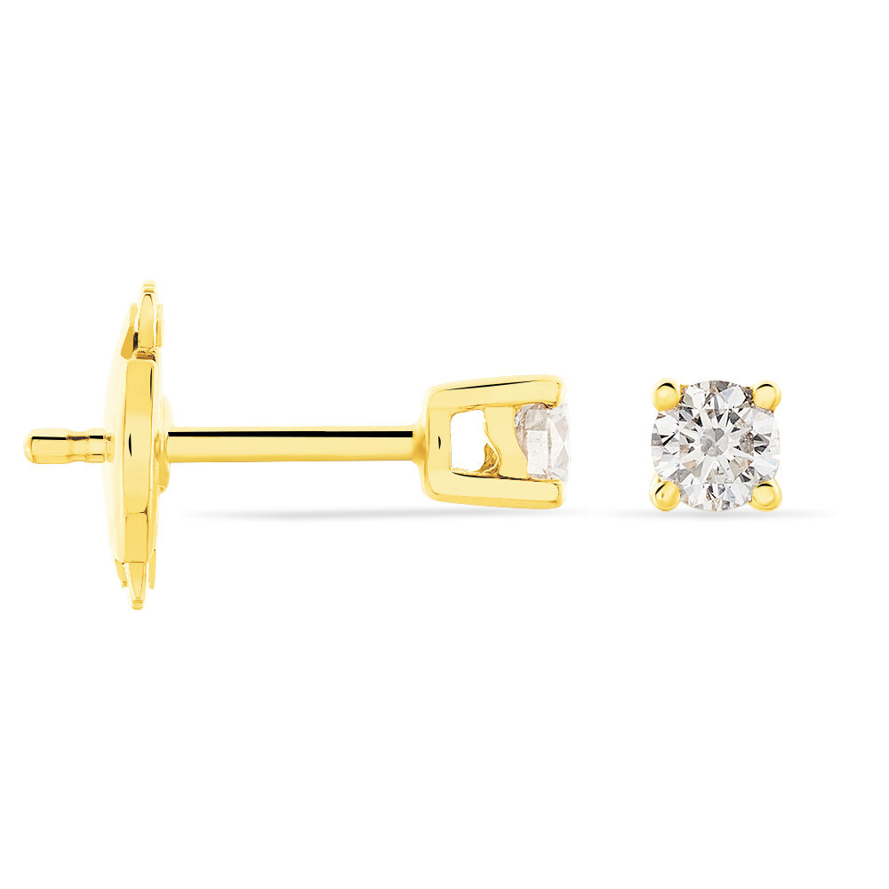 Boucles D'oreilles Puces Victoria Or Jaune Diamant - Puces Femme | Marc Orian