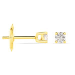 Boucles D'oreilles Puces Victoria Or Jaune Diamant - Puces Femme | Marc Orian
