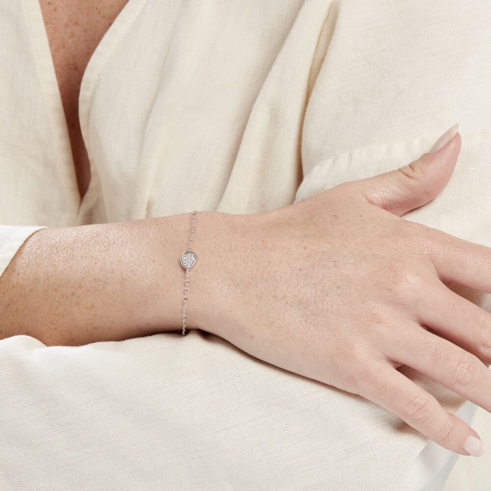 Bracelet Hiram Argent Blanc Oxyde De Zirconium - Bracelets chaînes Femme | Marc Orian