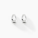 Boucles D'oreilles Puces Curve Argent Blanc - Puces Femme | Marc Orian