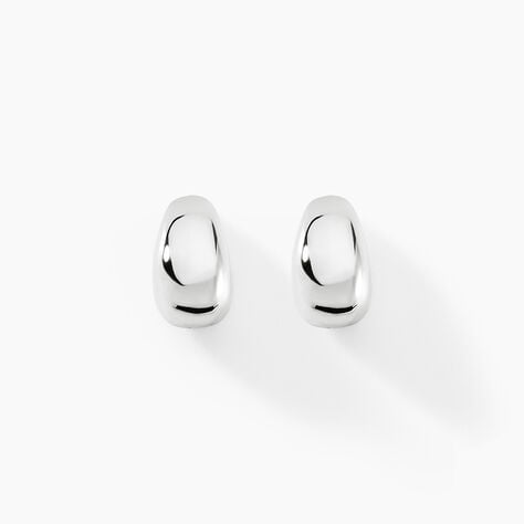 Boucles D'oreilles Puces Curve Argent Blanc - Puces Femme | Marc Orian