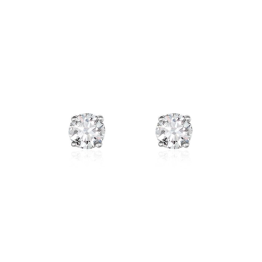 Boucles D'oreilles Puces Aphrodite Or Blanc Diamant - Puces Homme | Marc Orian