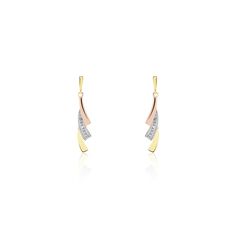 Boucles D'oreilles Pendantes Ainhoa Or Tricolore Diamant - Boucles d'oreilles Pendantes Femme | Marc Orian