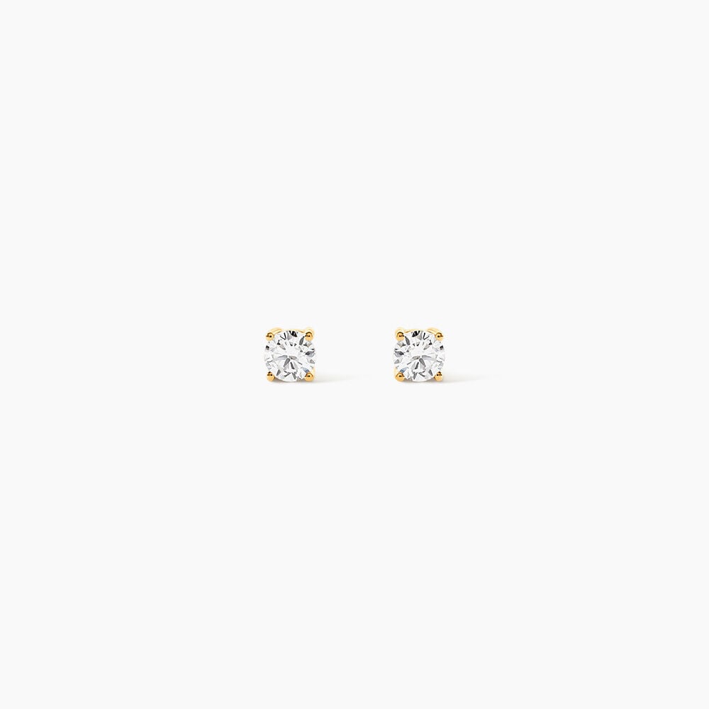 Boucles D'oreilles Puces One Or Jaune Diamants - Boucles d'oreilles mariage Femme | Marc Orian