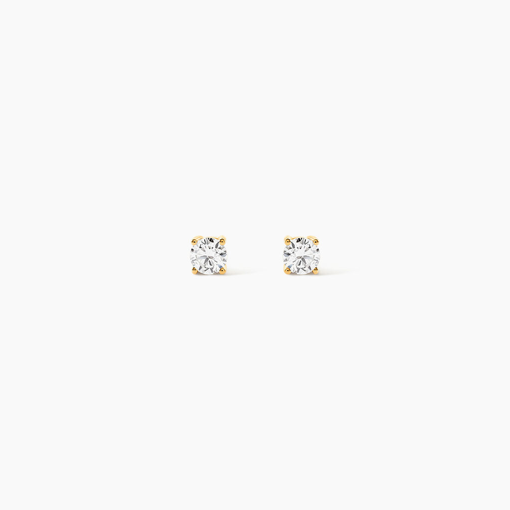 Boucles D'oreilles Puces One Or Jaune Diamants - Boucles d'oreilles mariage Femme | Marc Orian
