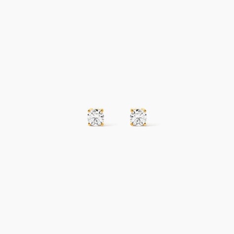 Boucles D'oreilles Puces One Or Jaune Diamants - Boucles d'oreilles mariage Femme | Marc Orian