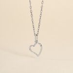 Pendentif Heck Coeur Strie Or Blanc - Pendentifs Femme | Marc Orian