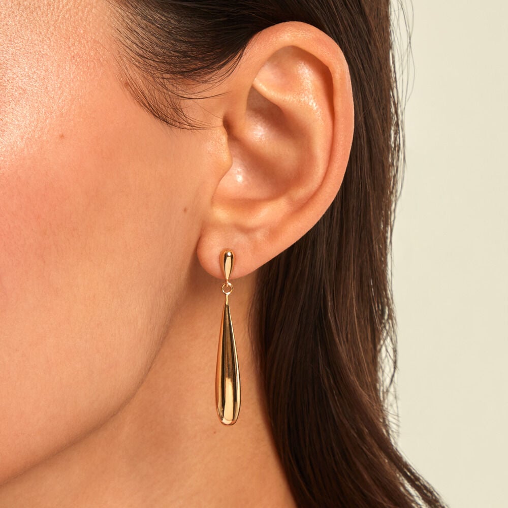 Boucles D'Oreilles Pendantes Imma Plaqu&eacute; Or Jaune - Pendantes Femme | Marc Orian