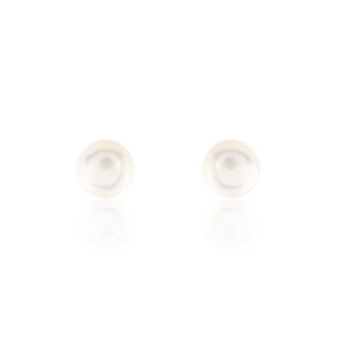 Boucles D'oreilles Puces Pascaloun Argent Perle De Culture - Puces Femme | Marc Orian