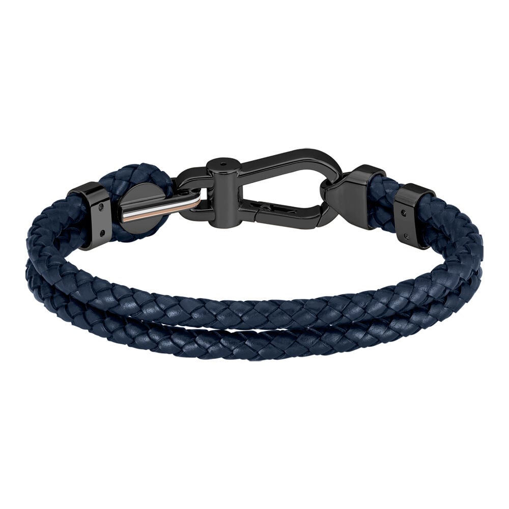 Bracelet Boss Ares Prime Cuir De Veau Bleu - Bracelets cuir Homme | Marc Orian
