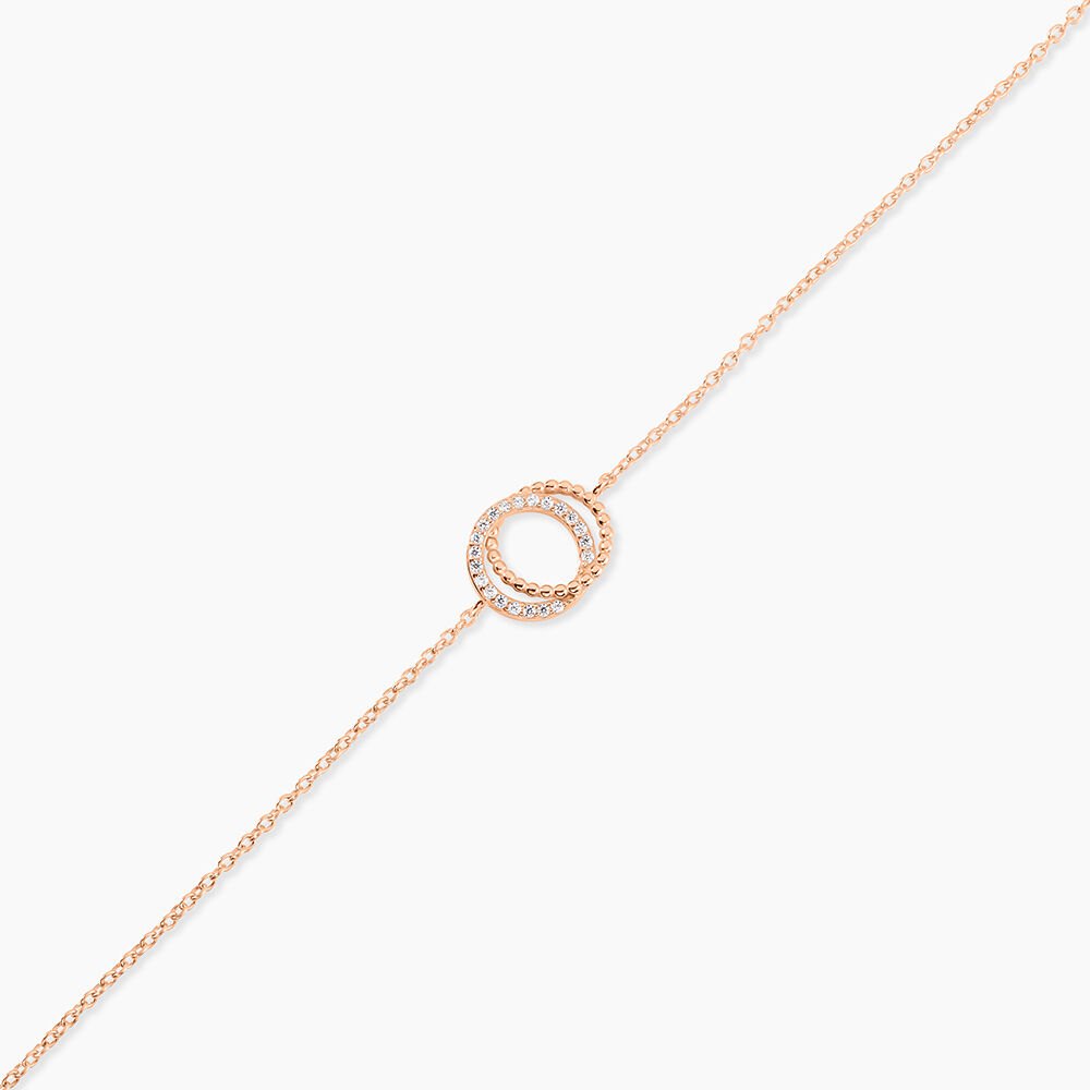 Bracelet Janne Argent Rose Oxyde De Zirconium - Bracelets Anneaux Entrelaces Femme | Marc Orian