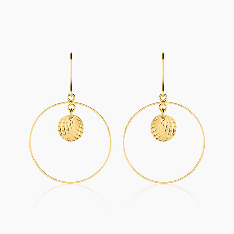Boucles D'oreilles Pendantes Iakopa Acier Jaune - Pendantes Femme | Marc Orian