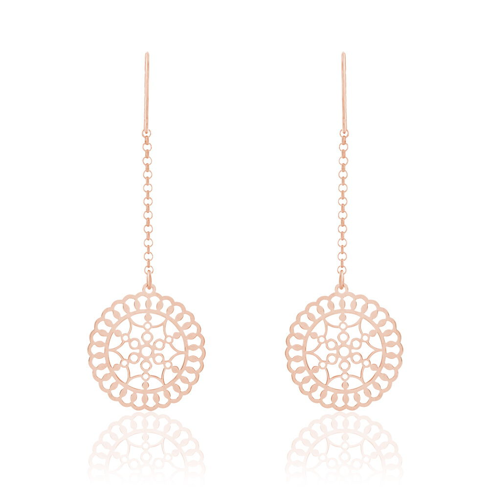 Boucles D'oreilles Pendantes Rotonda Argent Rose -  Femme | Marc Orian