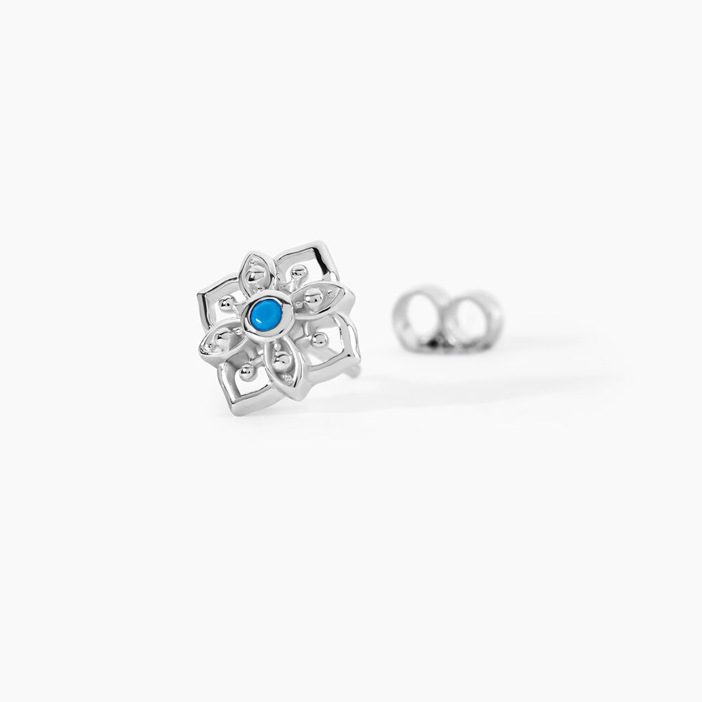 Boucles D'oreilles Puces Ilene Argent Blanc - Puces Femme | Marc Orian