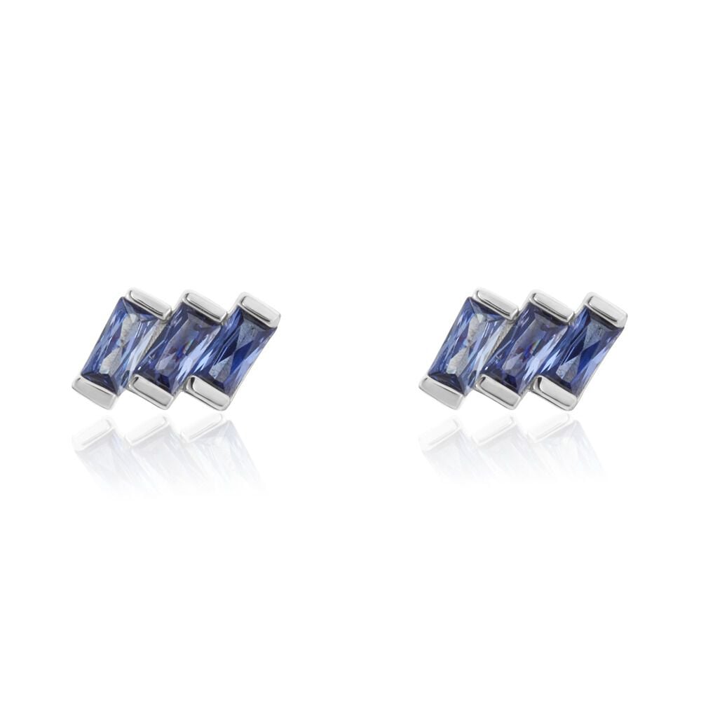 Boucles D'oreilles Puces Andy Argent Blanc Oxyde De Zirconium - Puces Femme | Marc Orian