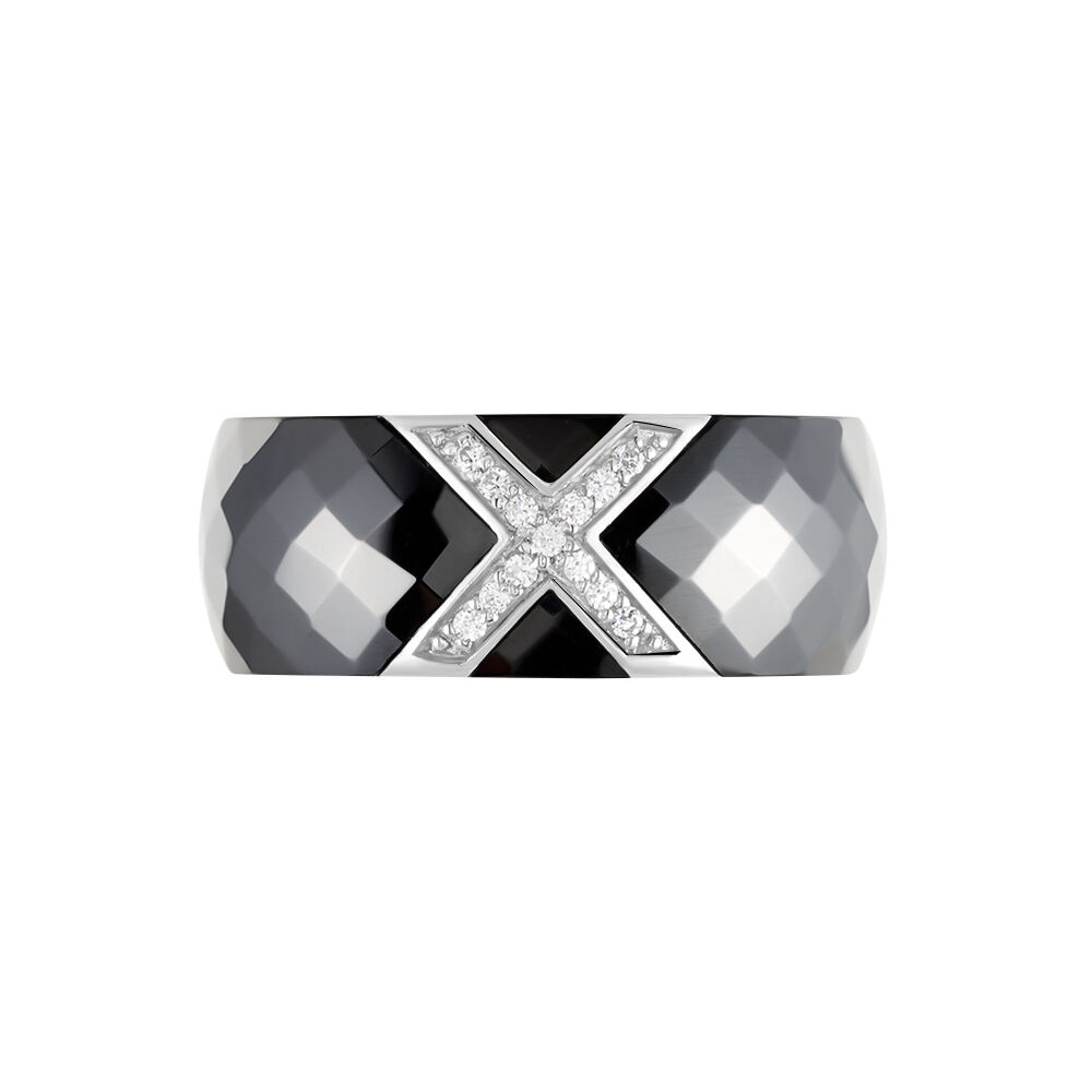 Bague Ceramique X Argent Blanc Oxyde De Zirconium Et Céramique - Bagues avec pierre Femme | Marc Orian