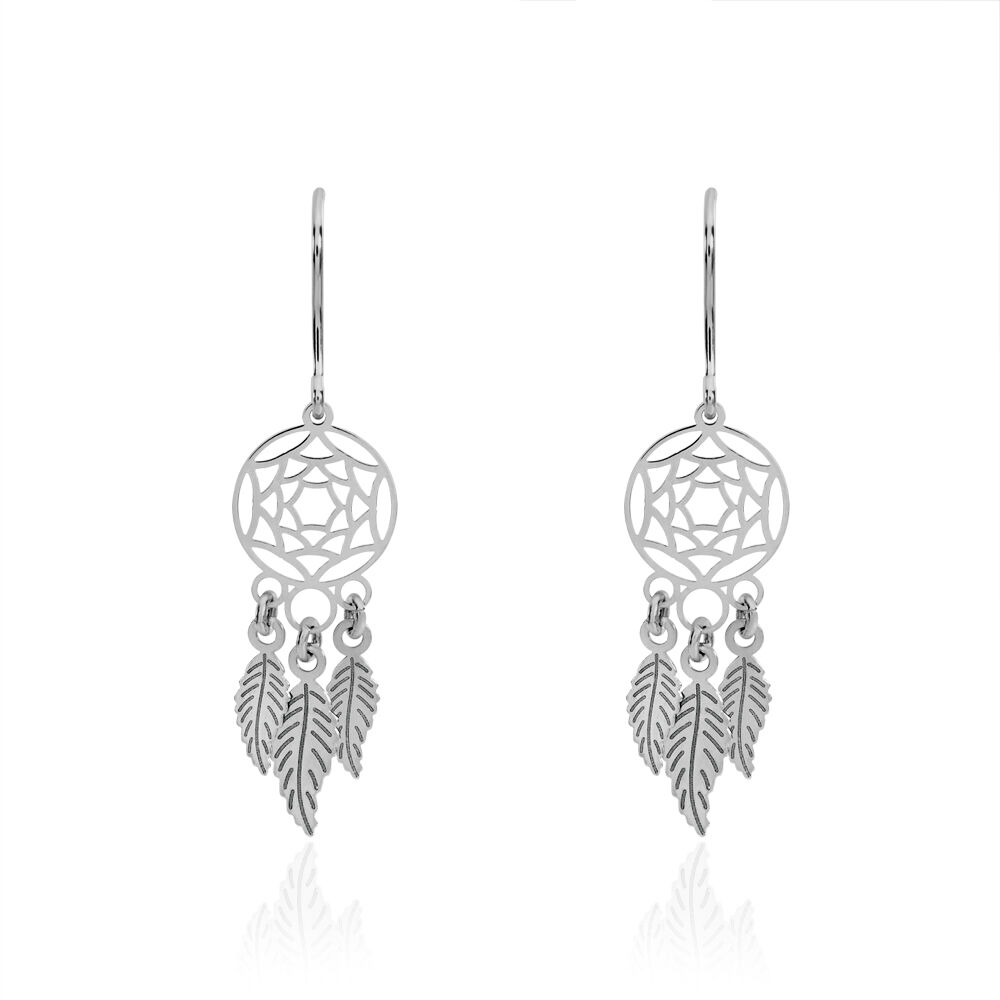 Boucles D'oreilles Pendantes Catchy Argent Blanc - Pendantes Femme | Marc Orian