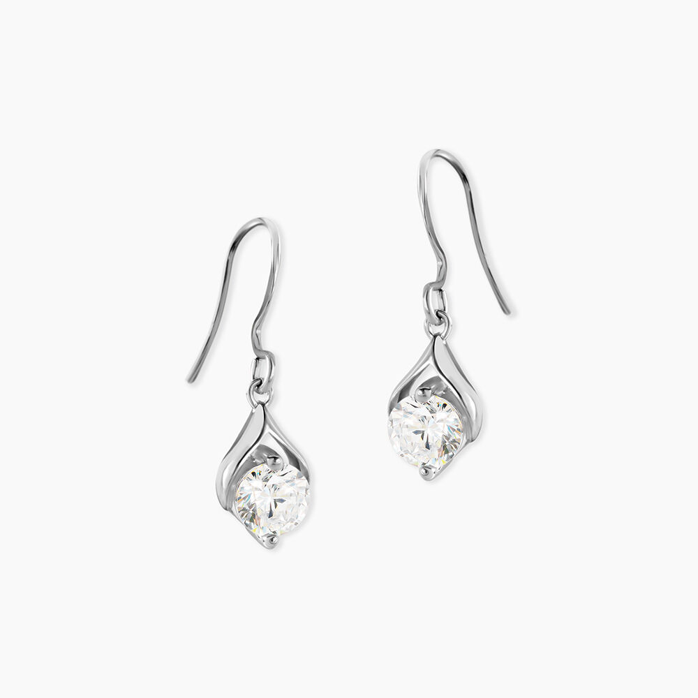 Boucles D'oreilles Pendantes Guenovera Argent Blanc Oxyde De Zirconium - Pendantes Femme | Marc Orian