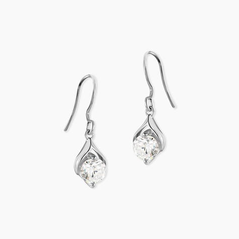 Boucles D'oreilles Pendantes Guenovera Argent Blanc Oxyde De Zirconium - Pendantes Femme | Marc Orian