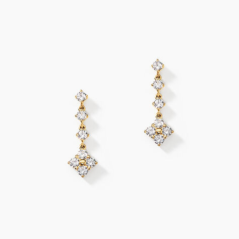 Boucles D'oreilles Pendantes Majestueuse Or Jaune Oxyde De Zirconium - Pendantes Femme | Marc Orian