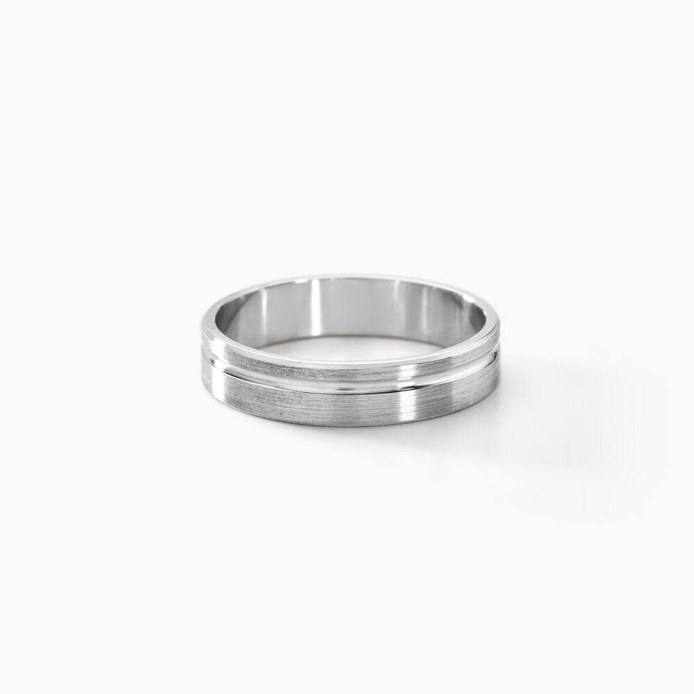 Alliance Abygail Ruban Plat Argent Blanc - Alliances duo Famille | Marc Orian