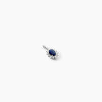 Pendentif Or Blanc Saphir Diamants