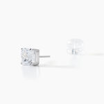 Boucles D'oreilles Puces Doreen Carre Or Blanc Oxyde De Zirconium - Puces Femme | Marc Orian