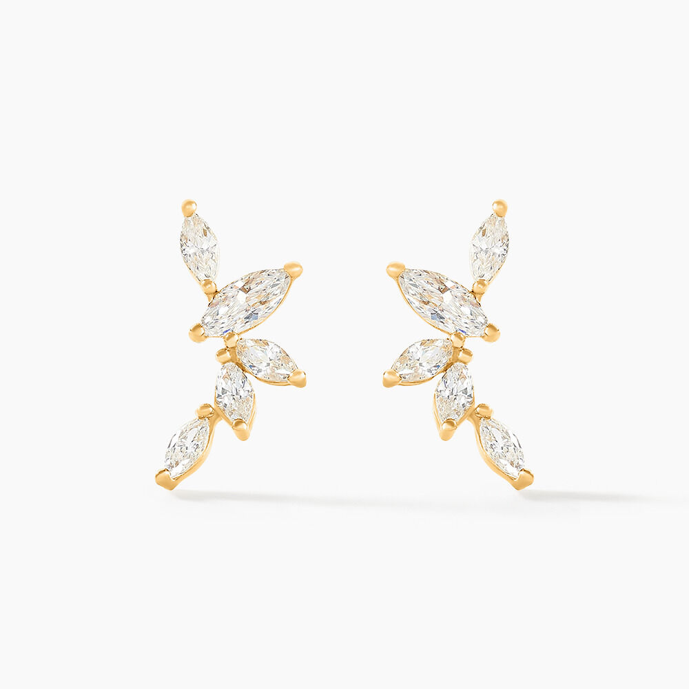 Boucles D'oreilles Barrettes Youssa Barrettes 5 Or Jaune Oxydes - Pendantes Femme | Marc Orian