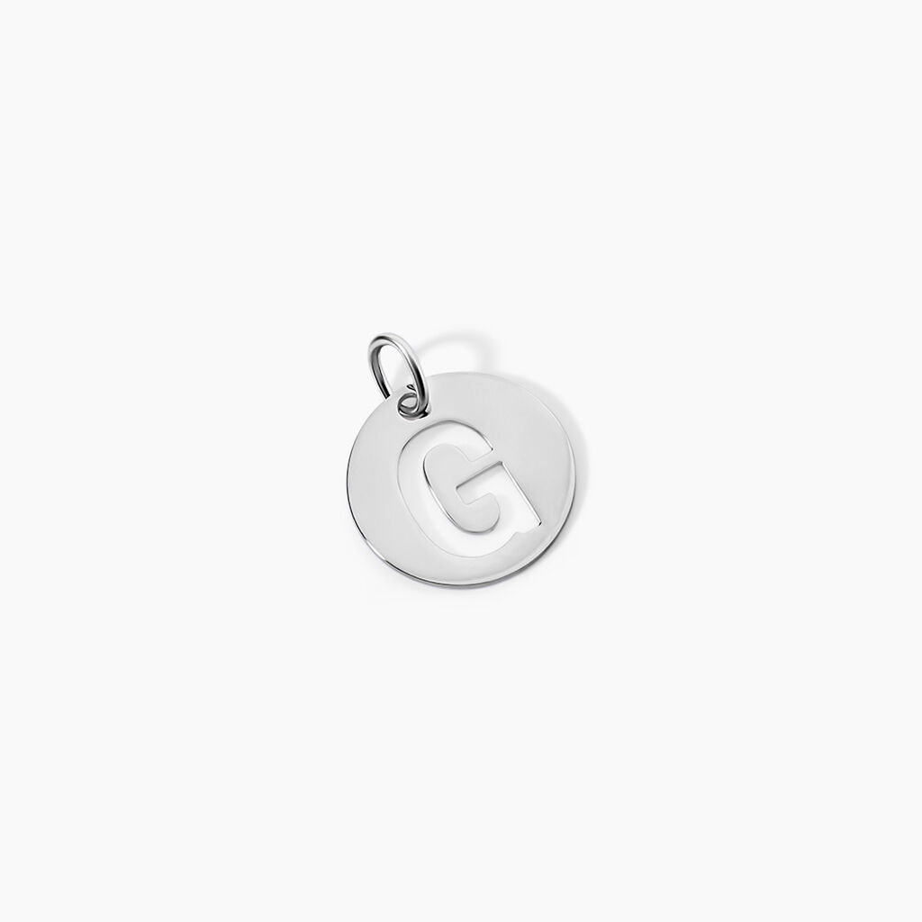Pendentif Elio G Argent Blanc - Bijoux fantaisie Famille | Marc Orian
