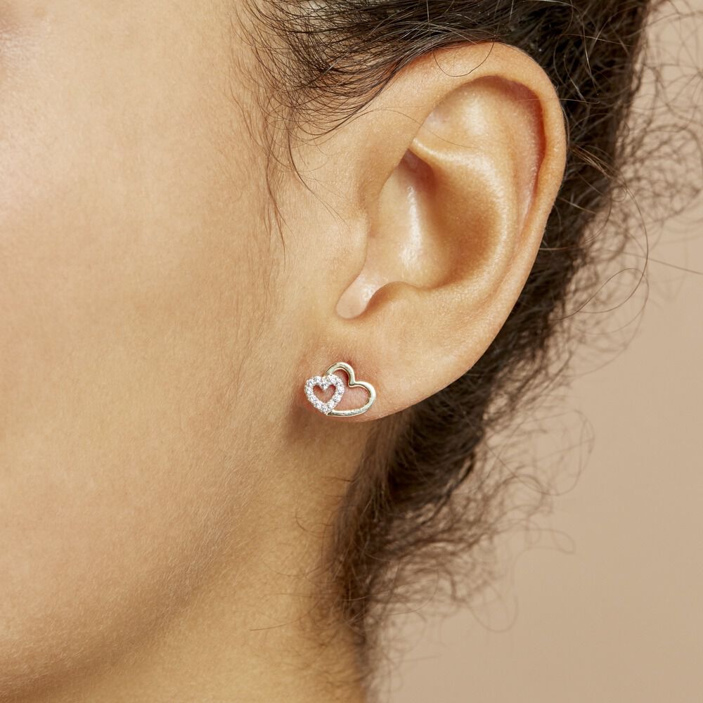 Boucles D'oreilles Puces Marineta Or Jaune Oxyde De Zirconium - Puces Femme | Marc Orian