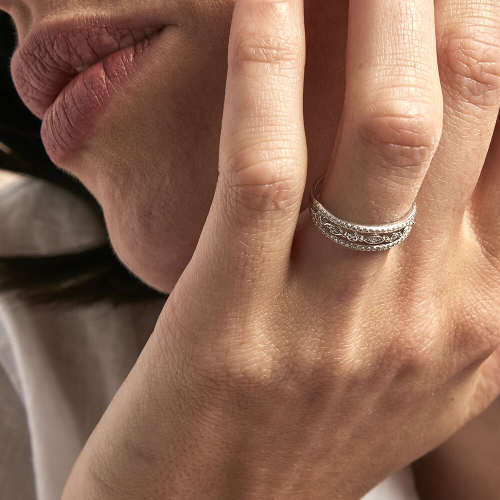 Bague Veca Or Blanc Diamant - Bagues pierres précieuses Femme | Marc Orian