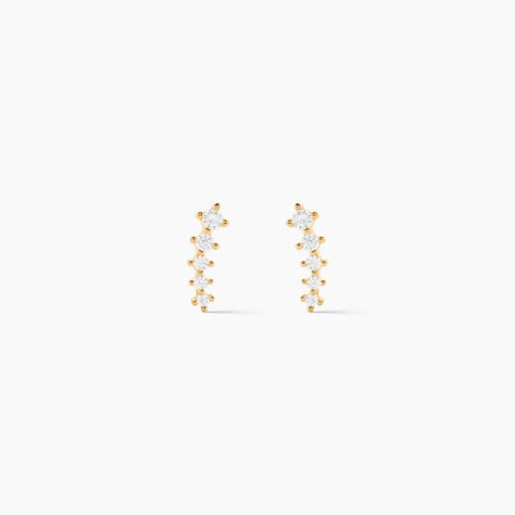 Boucles D'oreilles Puces Delia Or Jaune Oxyde De Zirconium - Puces Femme | Marc Orian