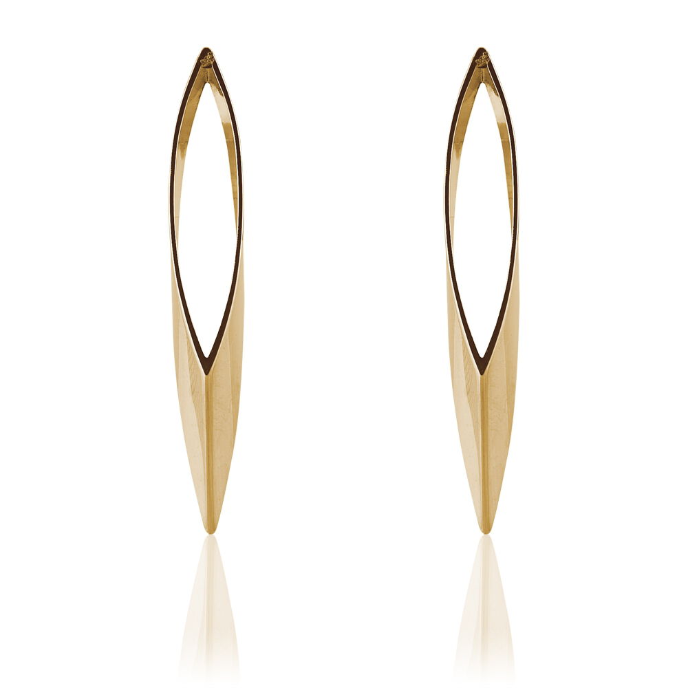 Boucles D'oreilles Pendantes Mona Plaque Or Jaune - Pendantes Femme | Marc Orian