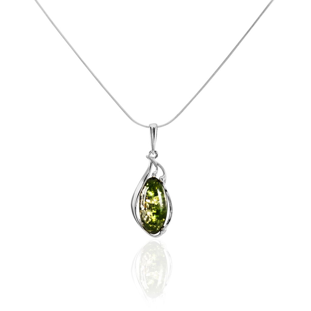 Collier Argent Blanc Elga Ambre - Colliers avec pierres Femme | Marc Orian
