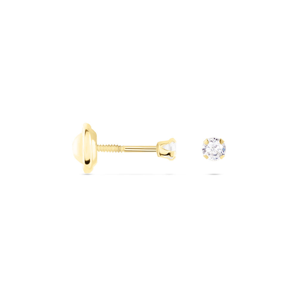 Boucles D'oreilles Puces Pepita Or Jaune Oxyde De Zirconium - Puces Famille | Marc Orian
