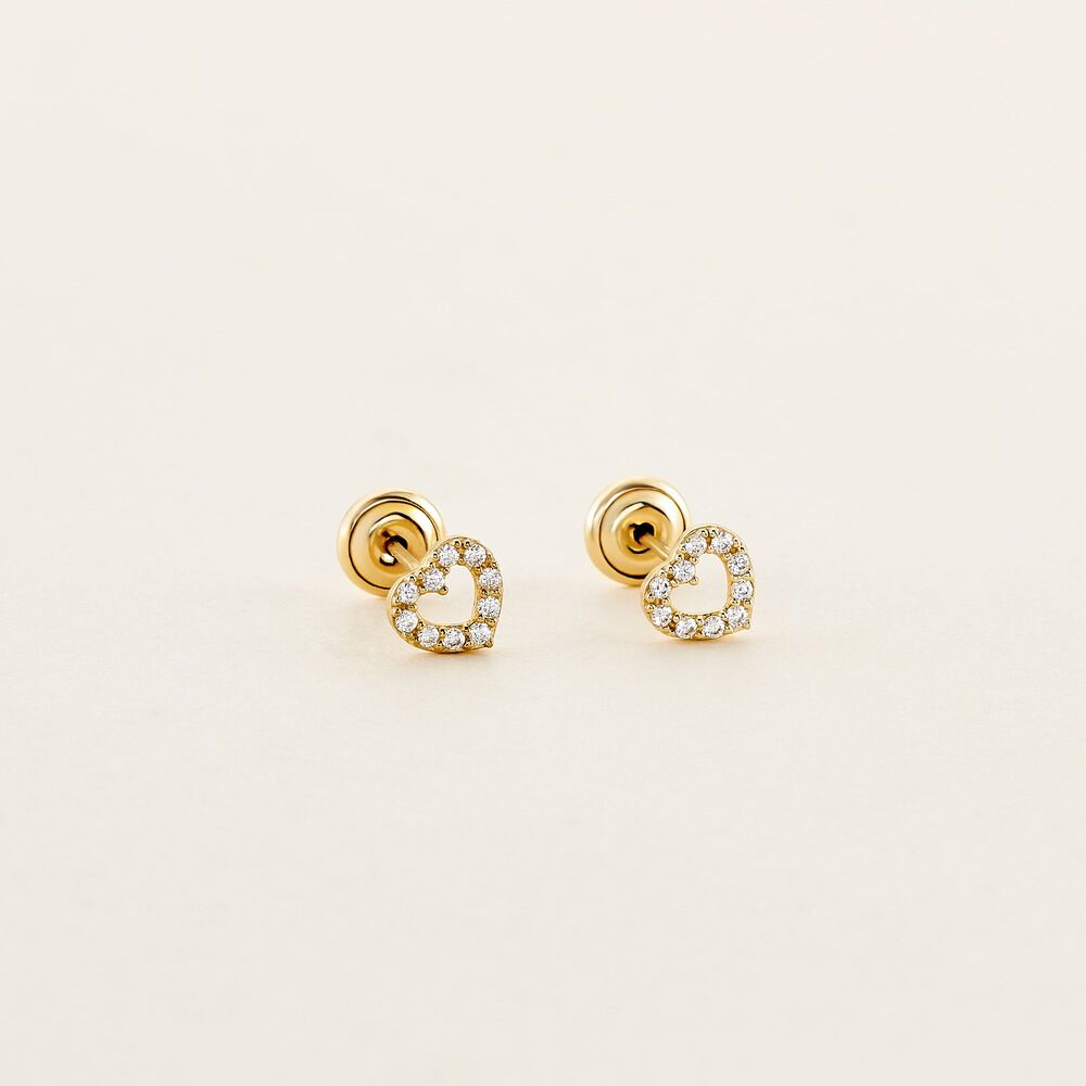 Boucles D'oreilles Puces Eily Or Jaune Oxyde De Zirconium - Puces Famille | Marc Orian