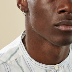 Créole Unitaire Ian Argent Blanc - Boucles d'oreilles Créoles Homme | Marc Orian