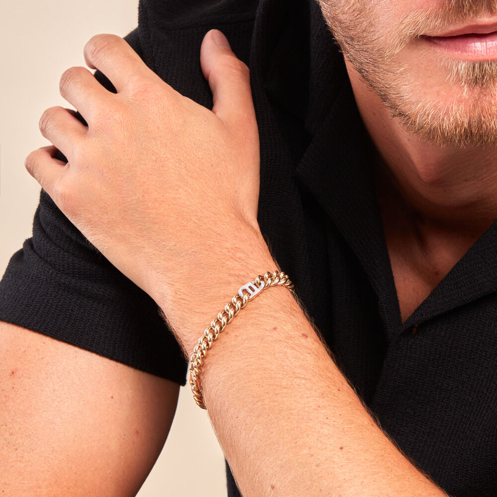 Bracelet Haskel Or Jaune Diamant - Bracelets mailles Homme | Marc Orian