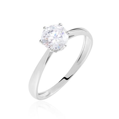 Solitaire Or Blanc Laurian Oxyde De Zirconium Blanc - Bagues Solitaire Femme | Marc Orian