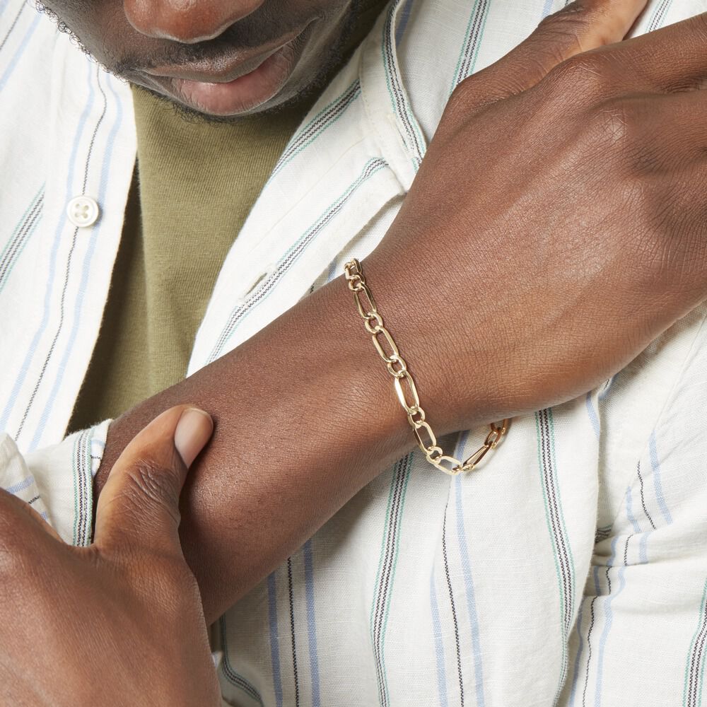 Bracelet Ophelio Maille Alternee 1/1 Or Jaune - Bracelets mailles Homme | Marc Orian