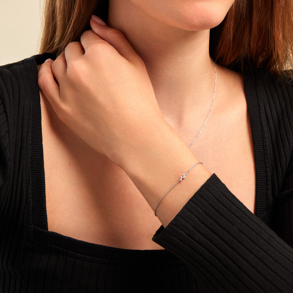 Bracelet Celma Argent Blanc Diamant Synthétique - Bracelets chaînes Femme | Marc Orian