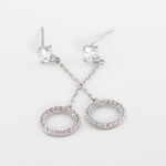 Boucles D'oreilles Pendantes Lim Or Blanc Oxyde De Zirconium - Pendantes Femme | Marc Orian