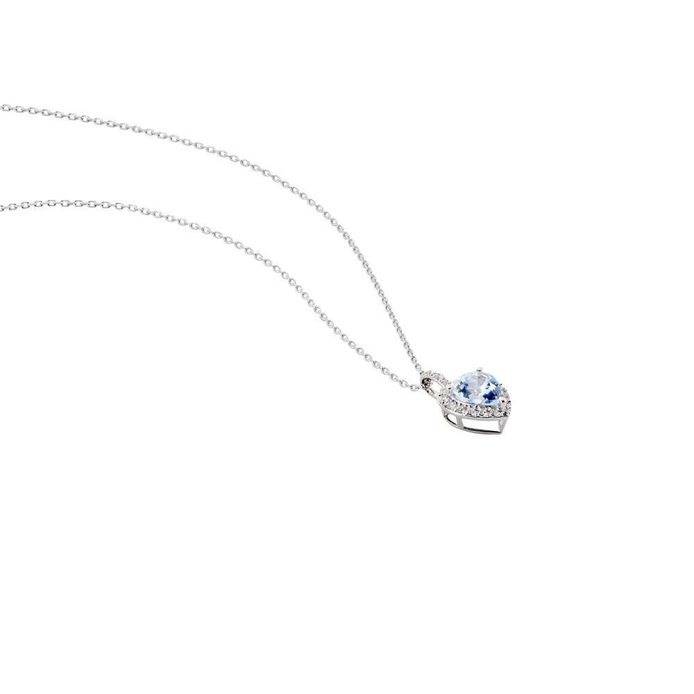 Collier Ashraf Or Blanc Topaze Et Oxyde - Colliers avec pierres Femme | Marc Orian