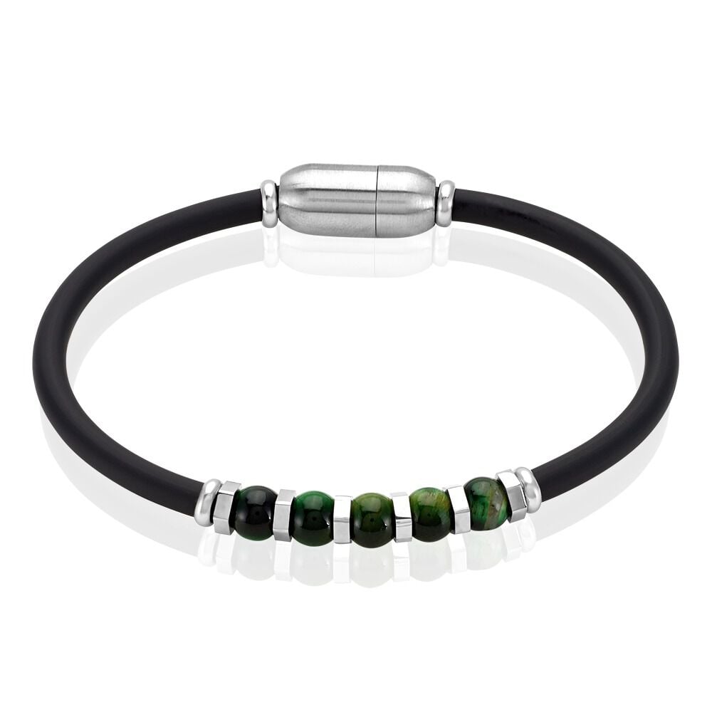 Bracelet Jourdan Caoutchouc Noir - Bracelets chaînes Homme | Marc Orian