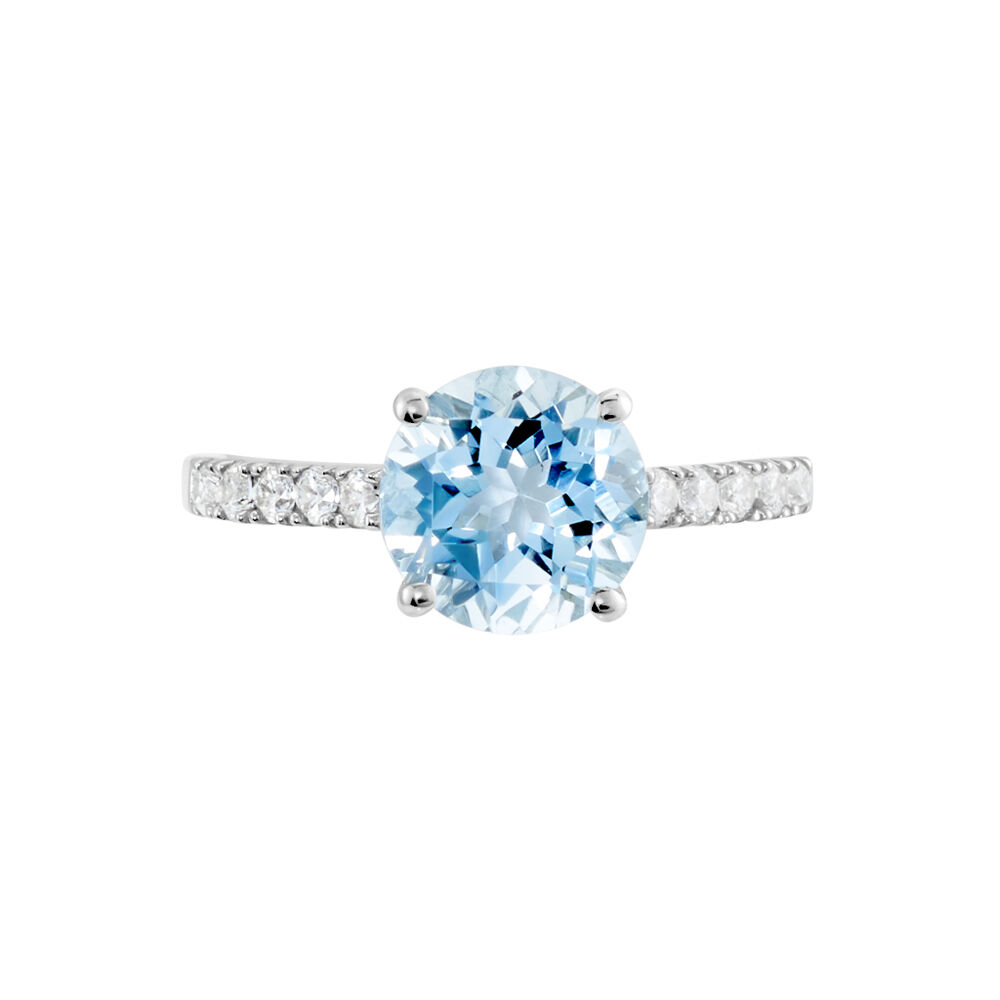 Bague Or Blanc Terese Topaze Oxydes De Zirconium - Bagues pierres fines Femme | Marc Orian
