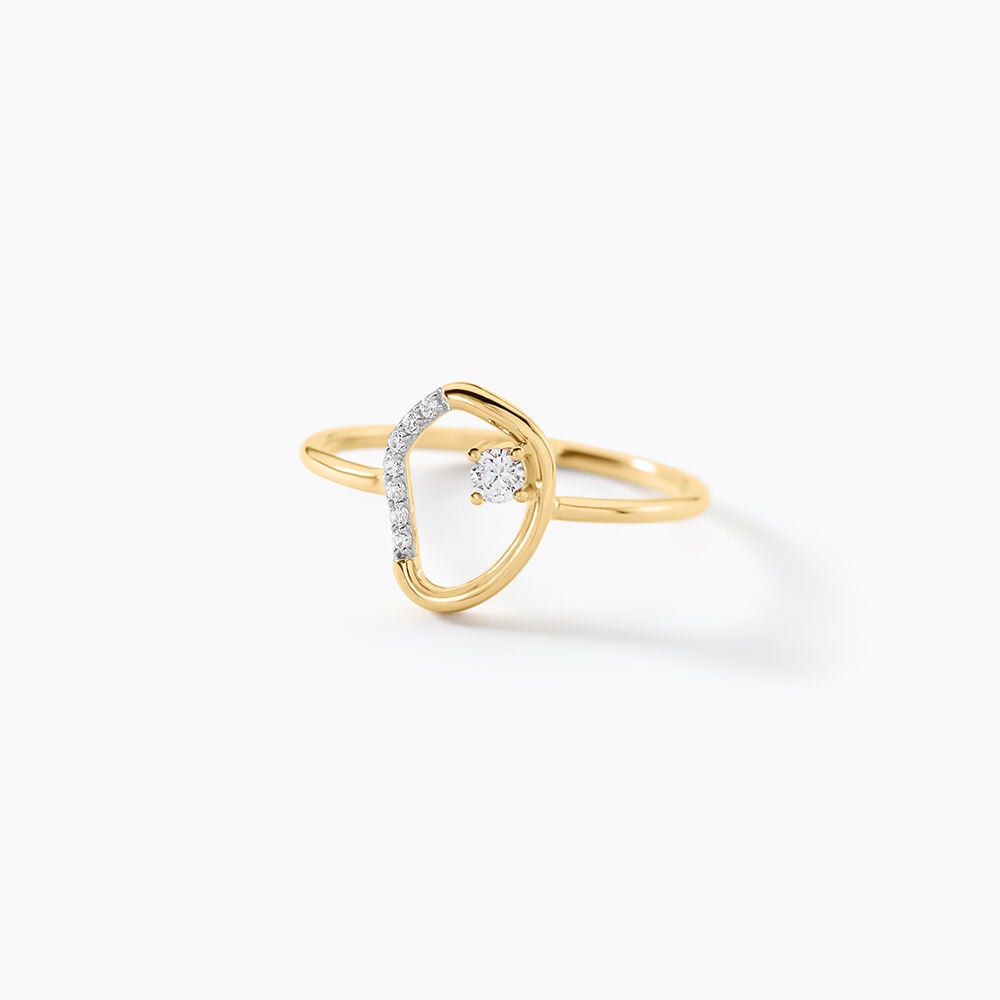 Bague Ga&euml;la Argent Dor&eacute; A L'Or 750/1000 Oxyde De Zirconium - Solitaires Femme | Marc Orian